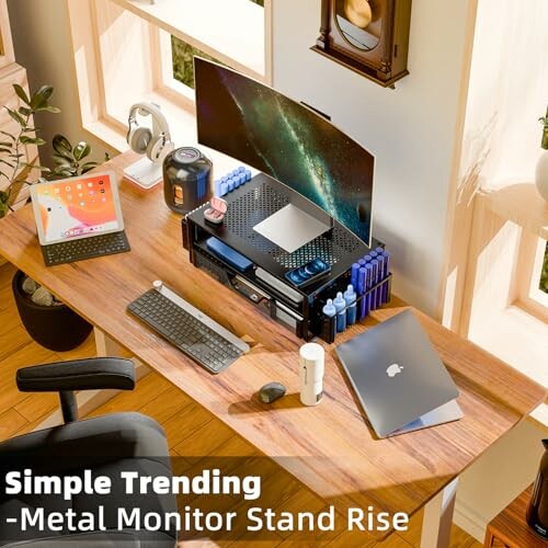 Simple Trending 2 Tier Metal Monitor Stand